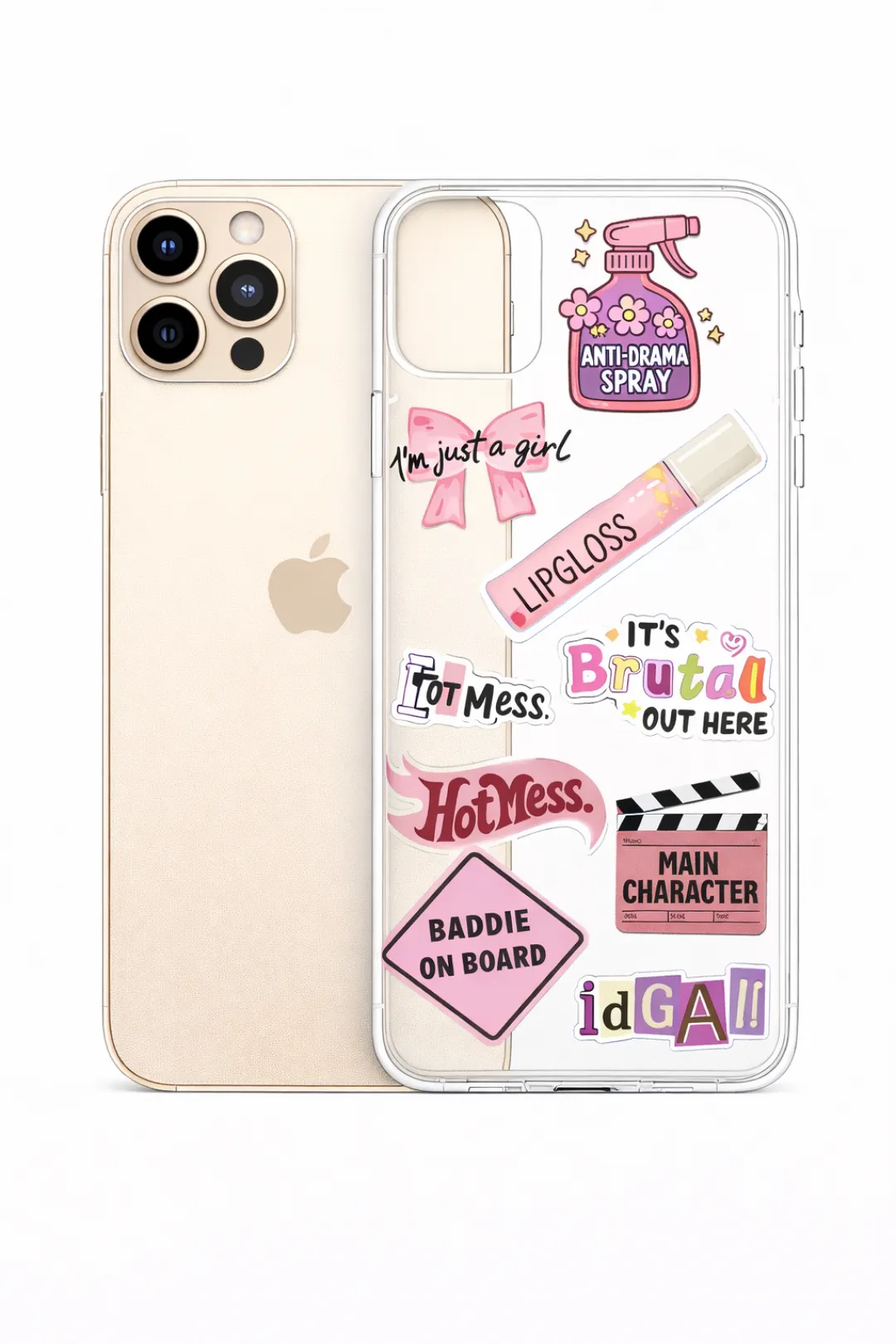 Baddie Slogan Stickers aesthetic phone case