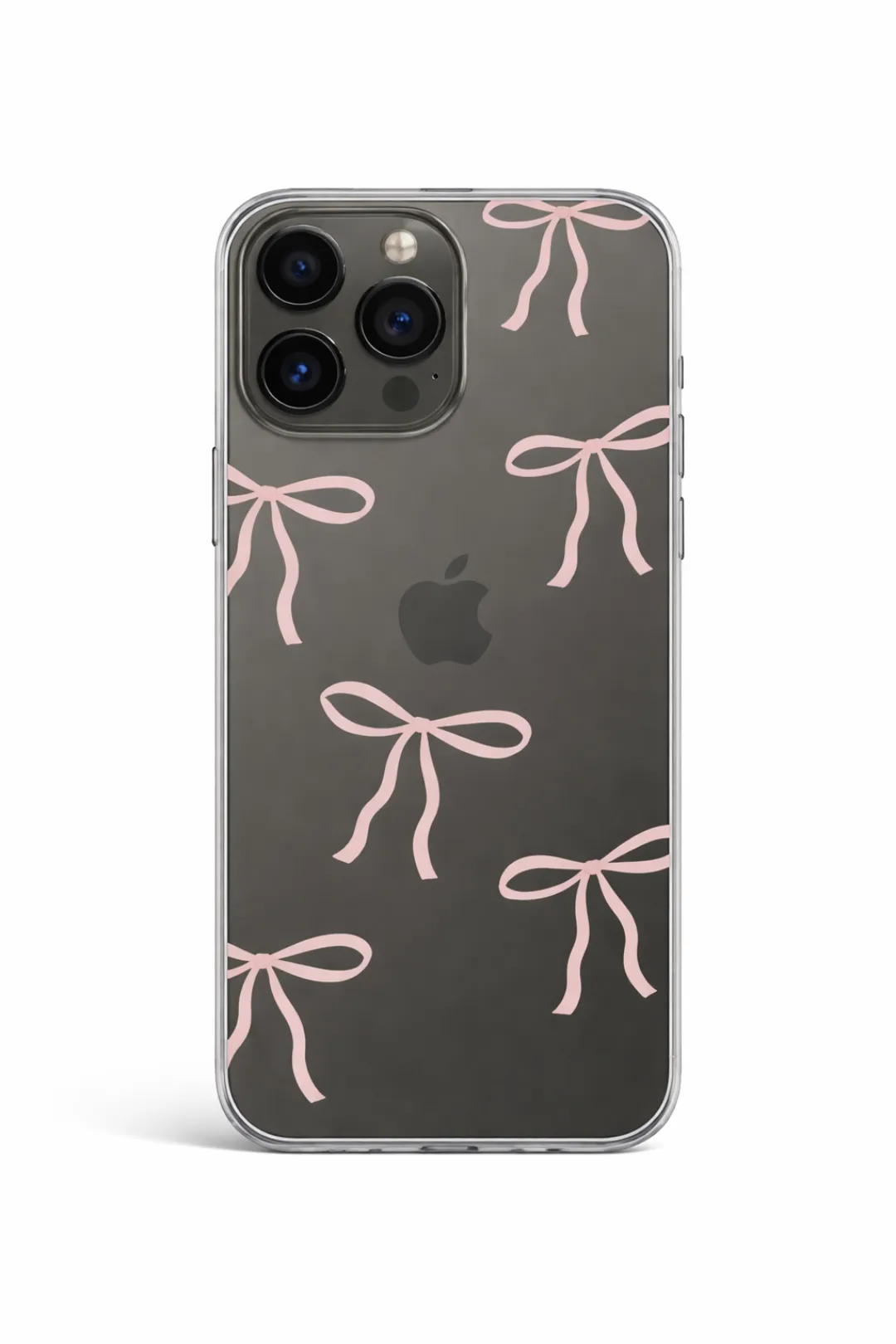 Blush Bow Dark Clear aesthetic phone case