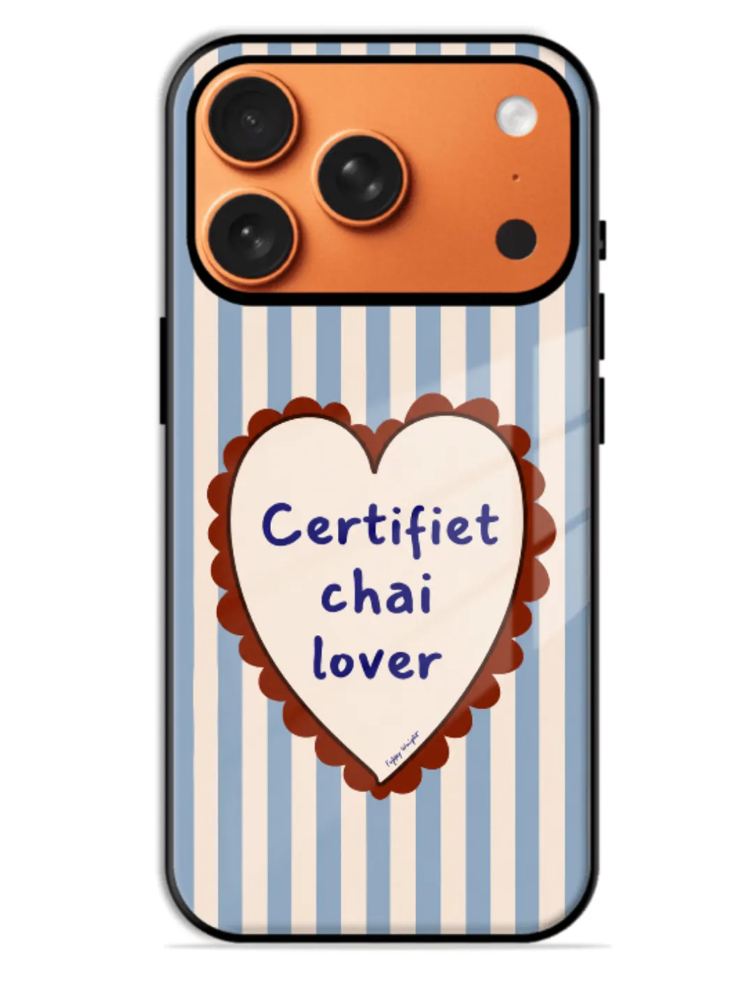 Chai Lover Stripe Heart aesthetic phone case