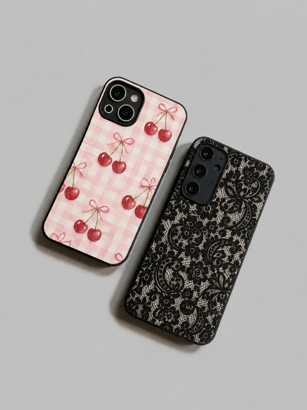 Cherry Gingham Bow aesthetic phone case