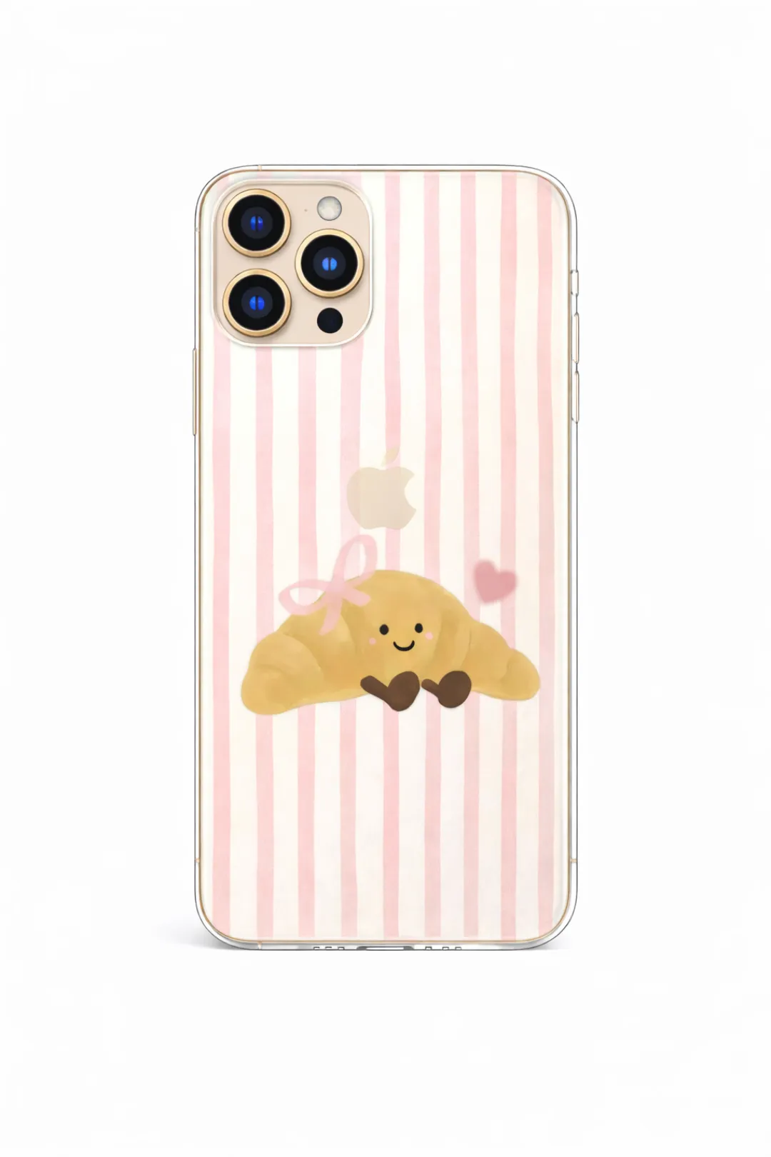Croissant Stripe Blush aesthetic phone case