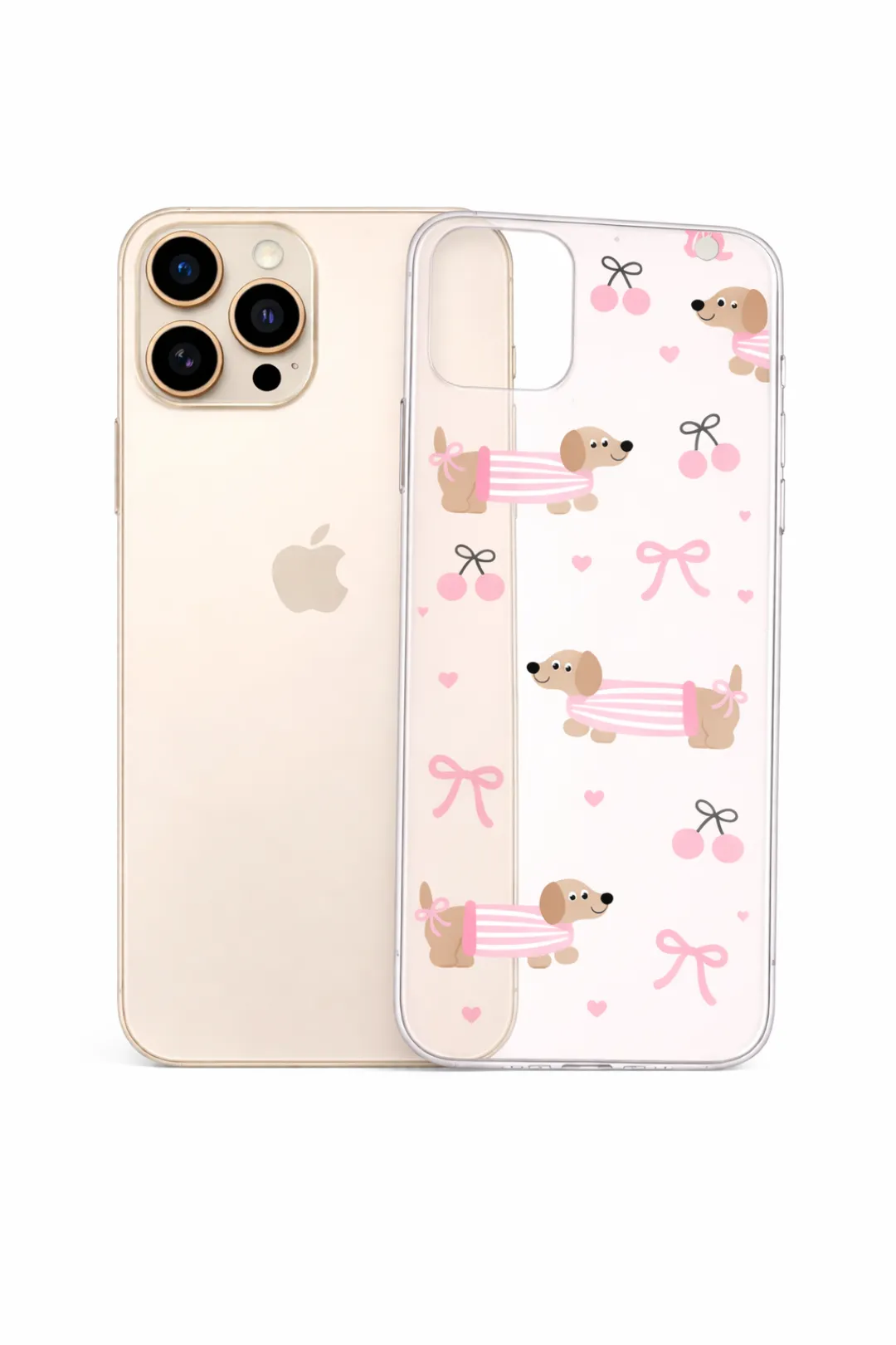 Dachshund Bow Cherry aesthetic phone case