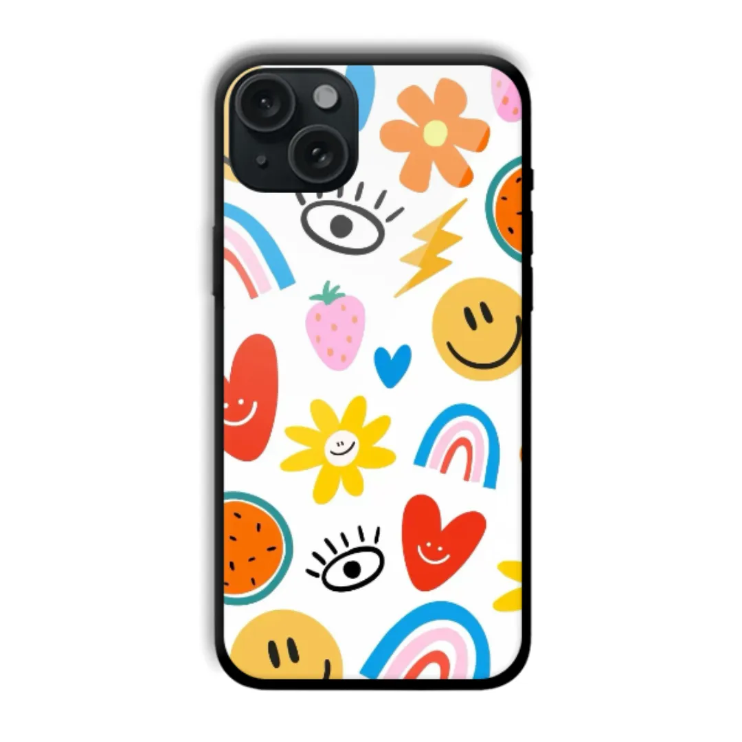 Doodle Collage Brights aesthetic phone case