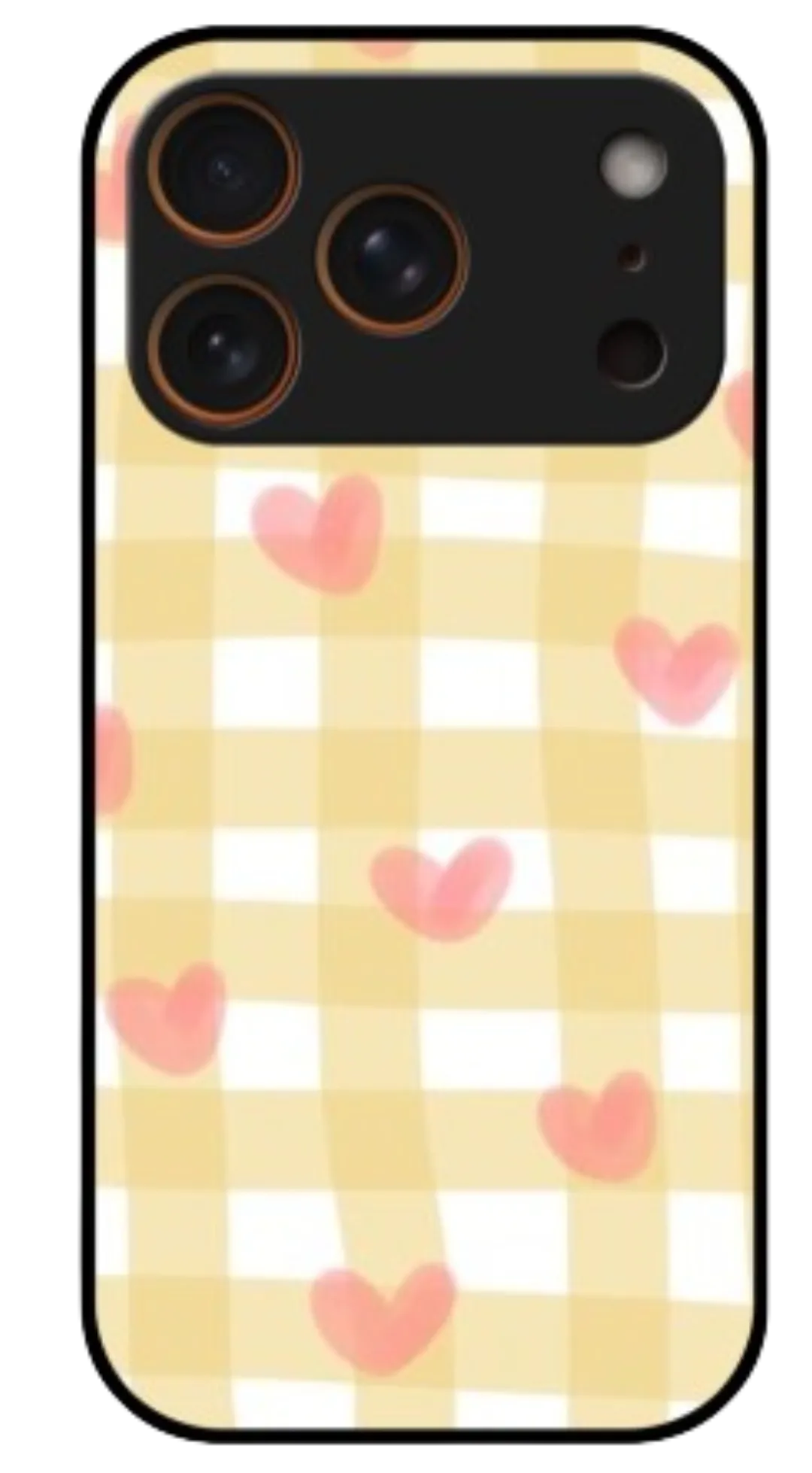 Gingham Heart Check aesthetic phone case