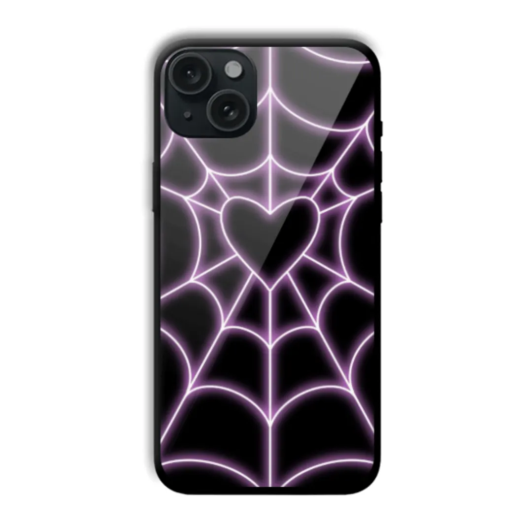 Neon Spider Heart aesthetic phone case