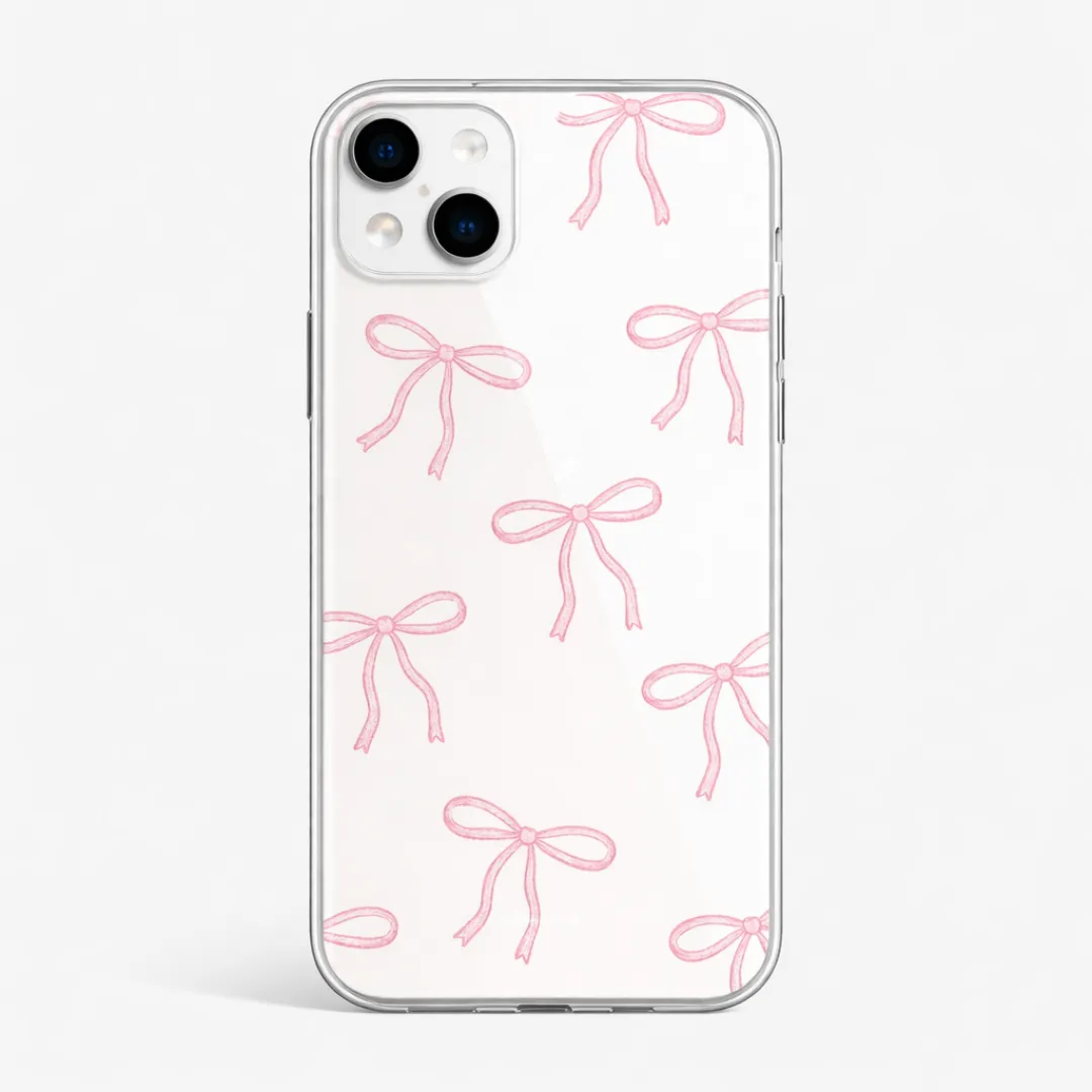 Pink Bow Outline aesthetic phone case