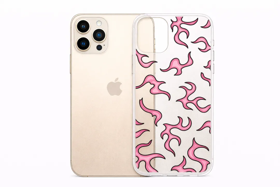 Pink Flame Scatter aesthetic phone case