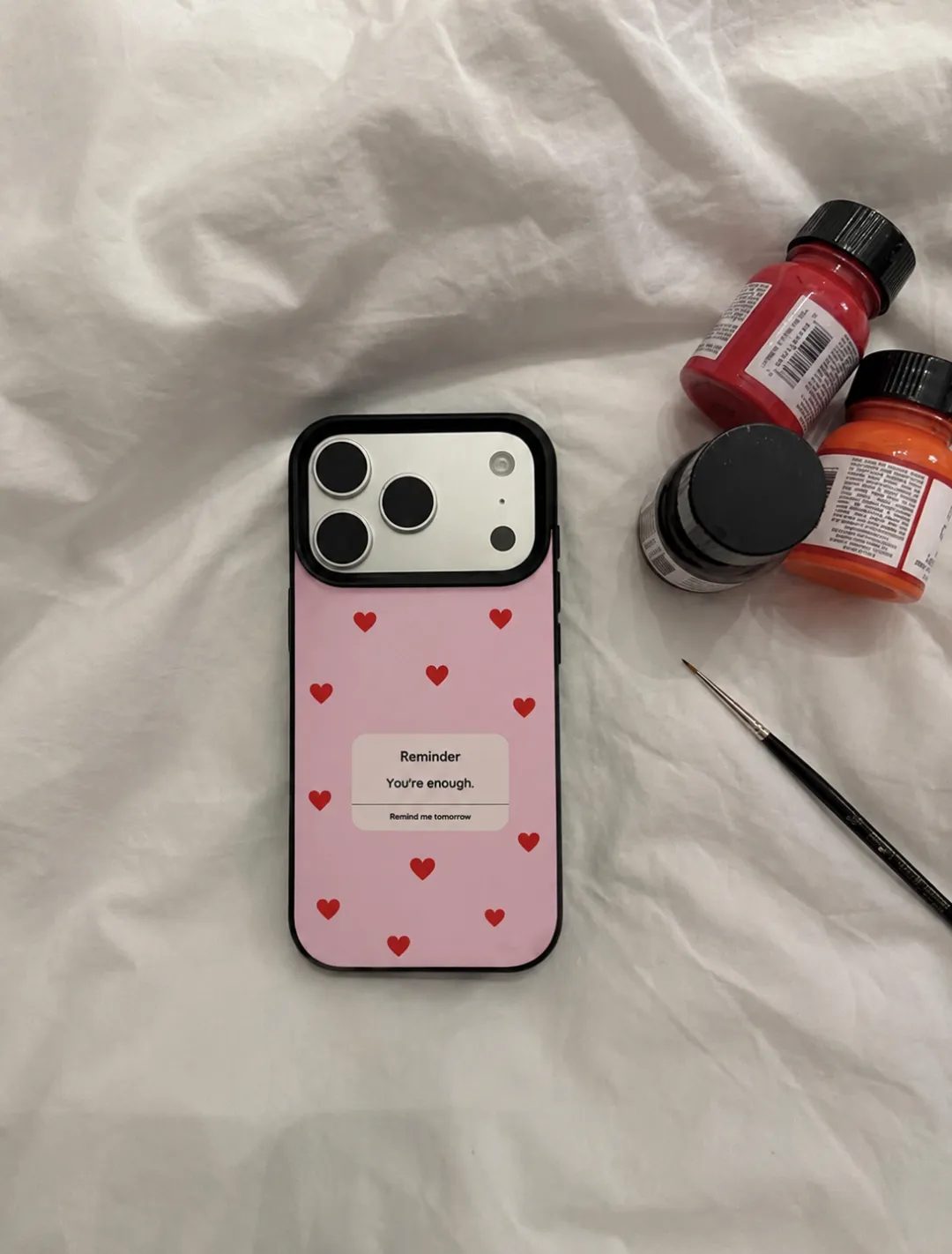 Pink Hearts Reminder — Cover Chrome case