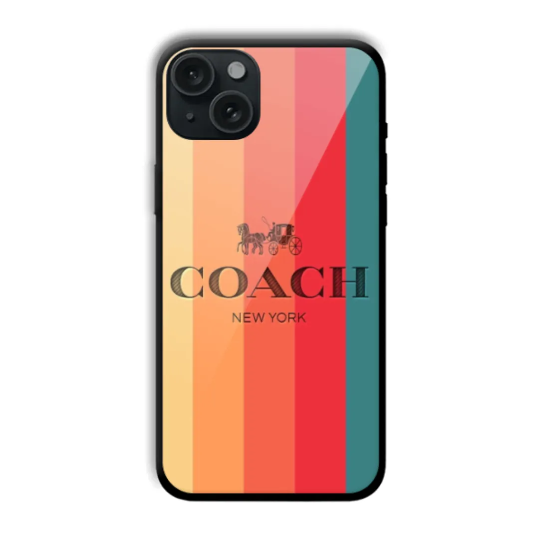 Rainbow Coach Stripe aesthetic phone case
