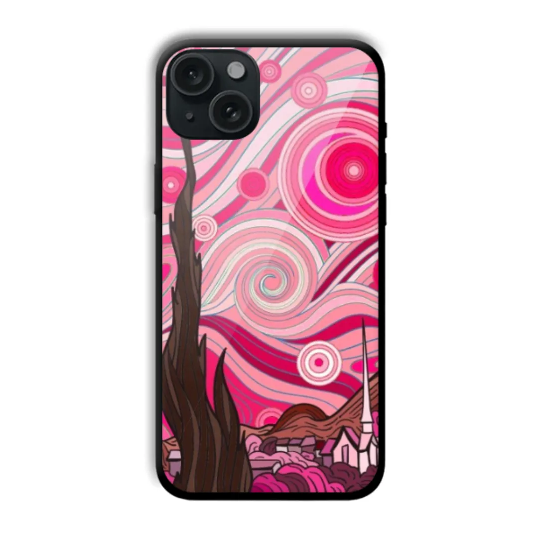 Starry Night Pink aesthetic phone case