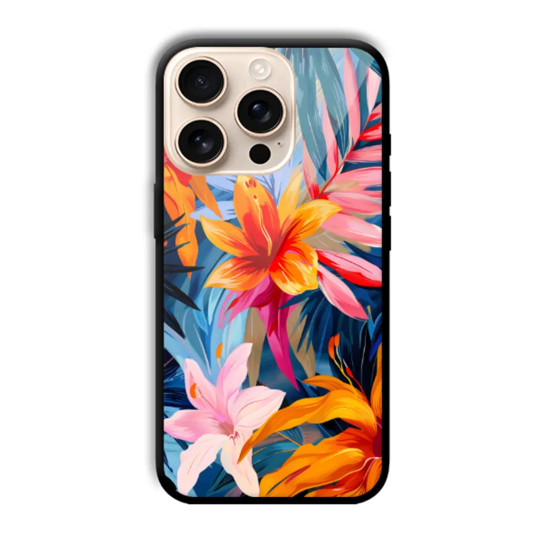 Tropical Bloom Burst aesthetic phone case
